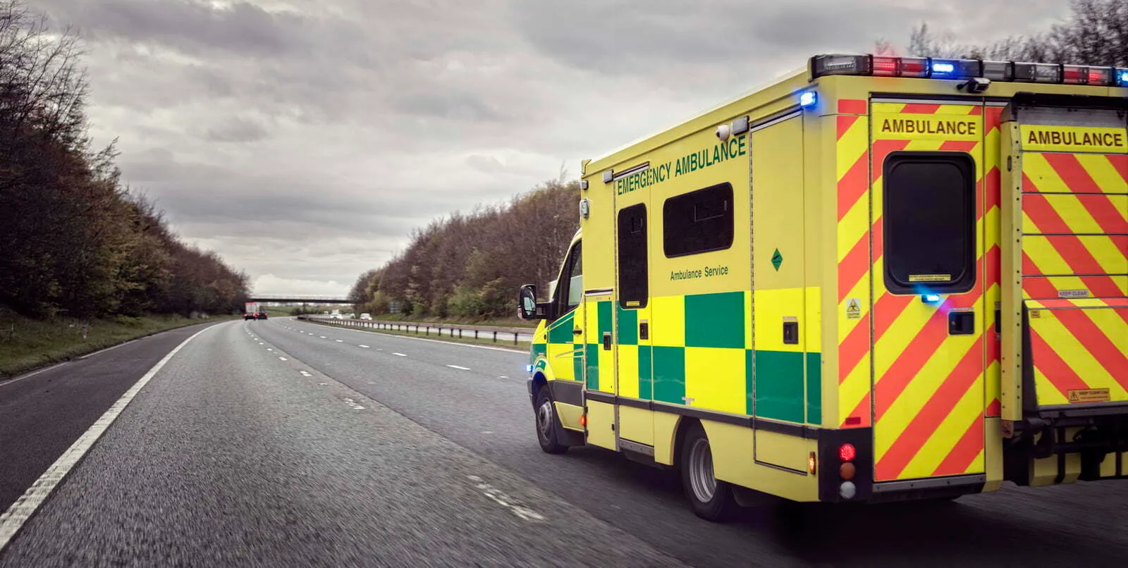 Ambulance on a motorway for C1 ambulance driver training Pole Position