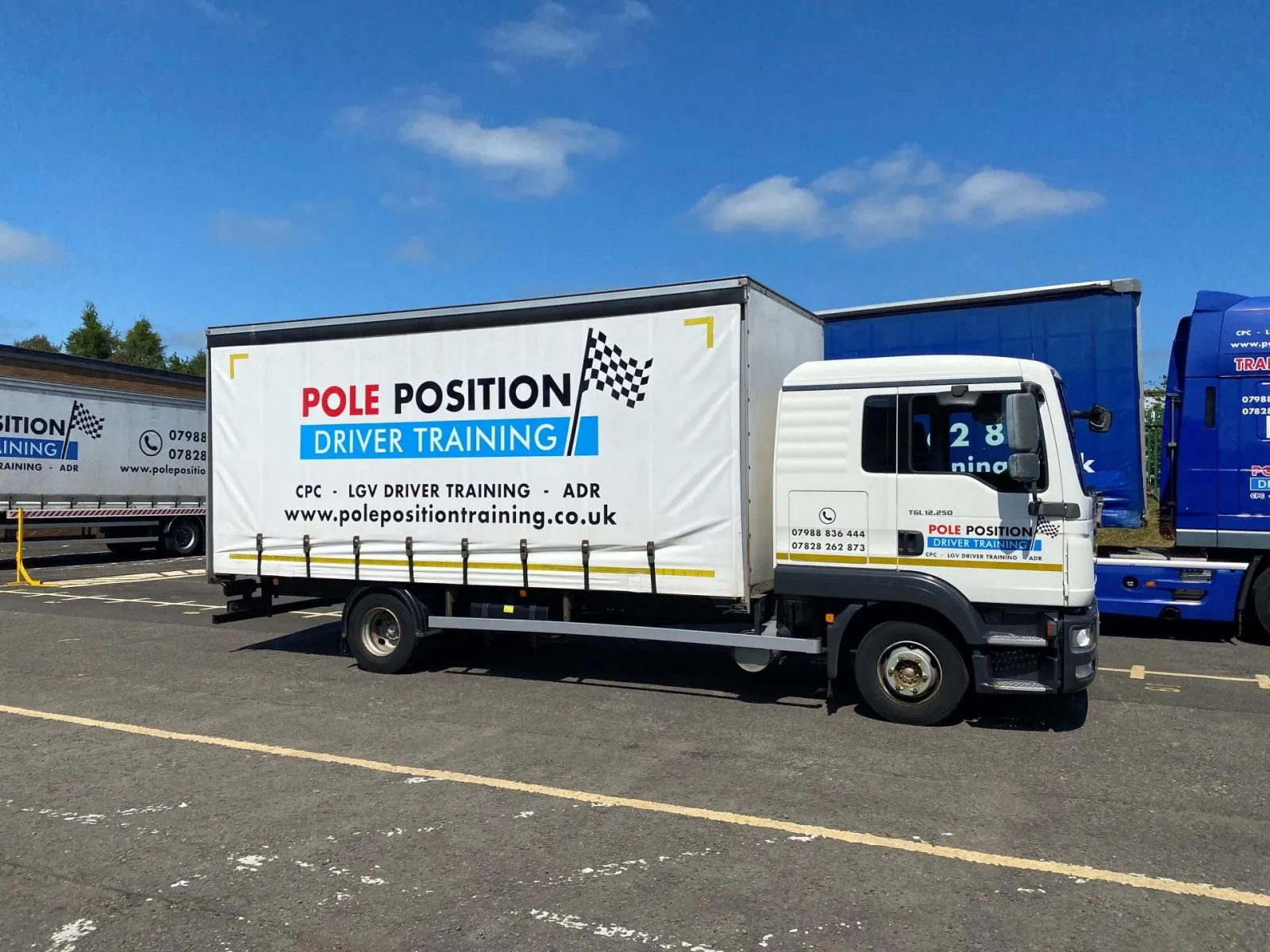 Pole Position Driver Training rigid lorry used for Category C training in Livingston