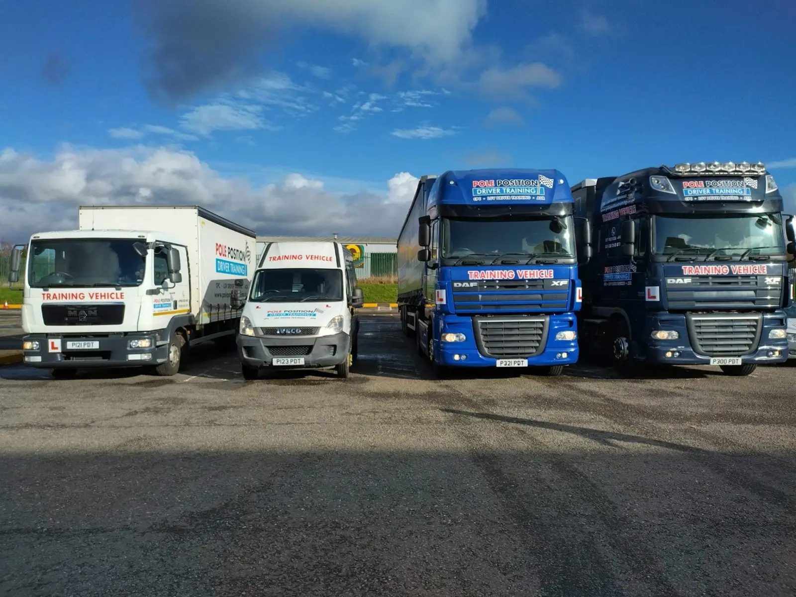 Pole Position Driver Training fleet used for ADR and HGV training in Livingston